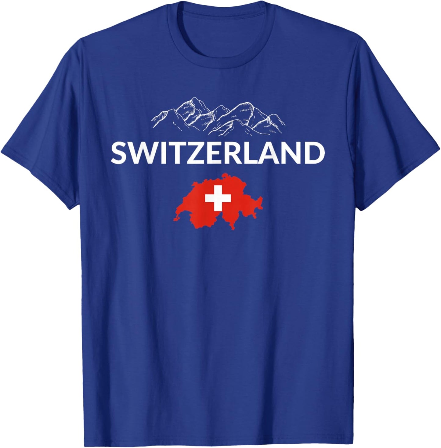 Switzerland Flag Hiking Holiday Switzerland Swiss Flag T-Shirt - T-Shirt | Royal