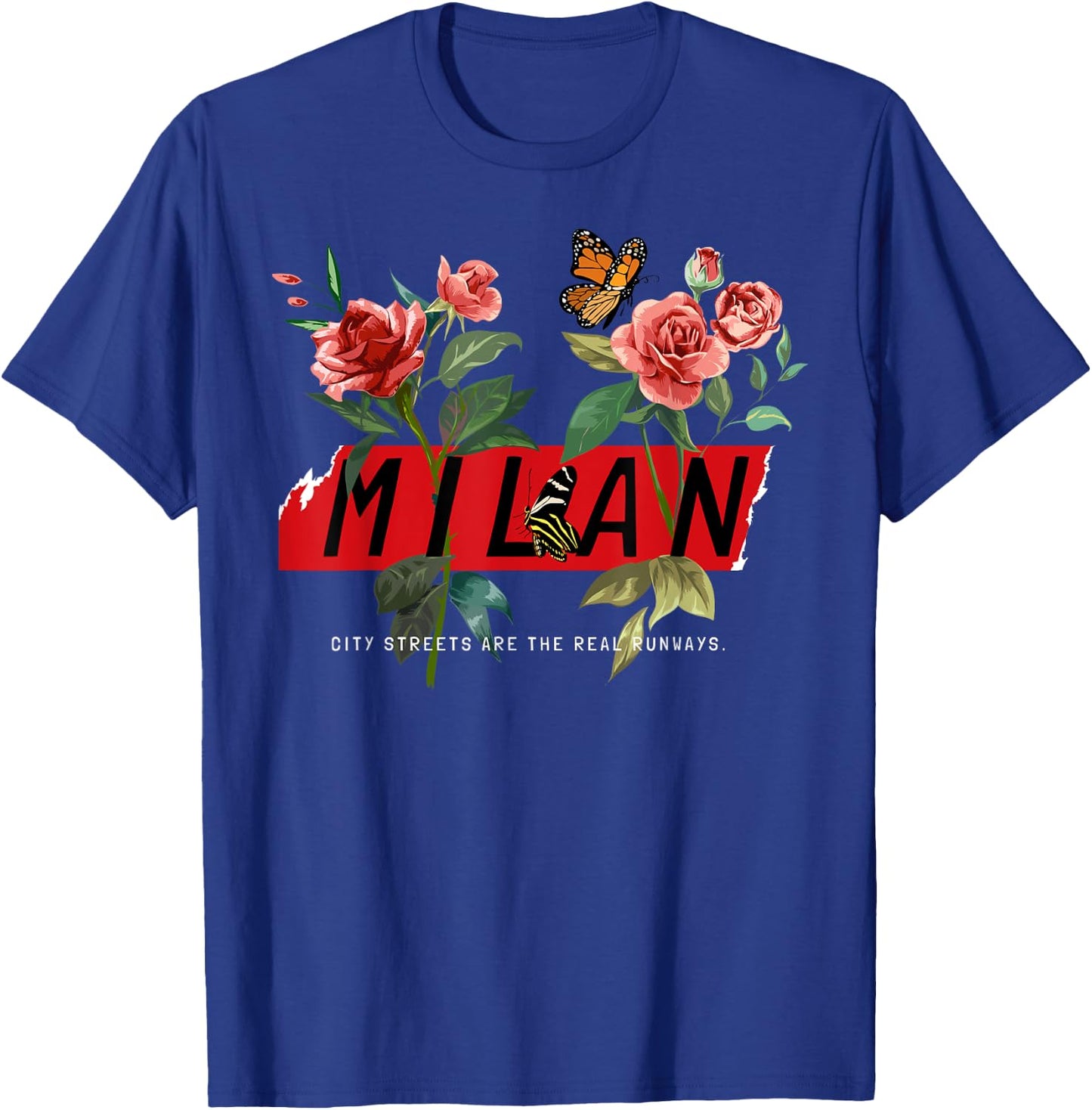 Floral Milan Italy Shirts, I Love Milano Italia T-Shirt - T-Shirt | Royal