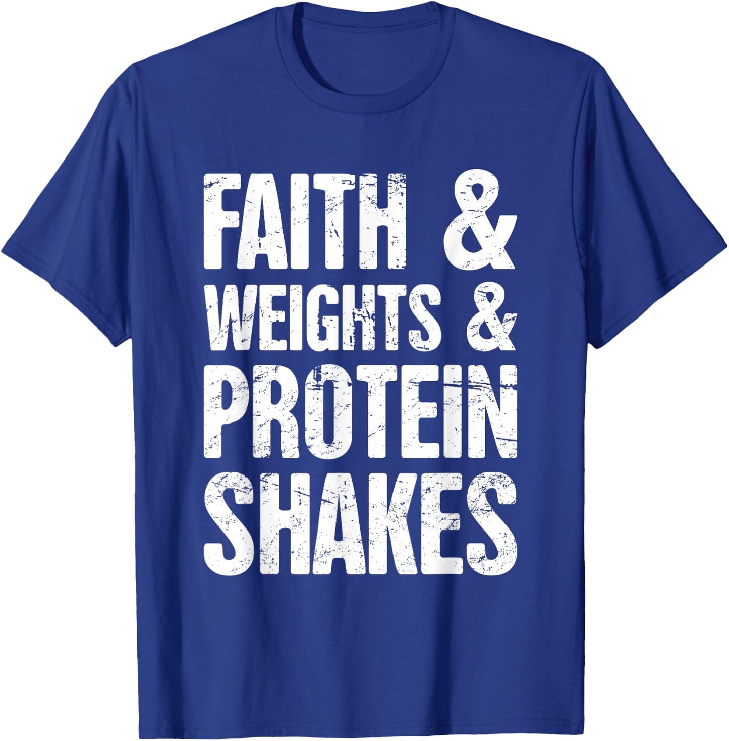 Faith - Funny Christian Athlete / Christian Workout T-Shirt - T-Shirt | Royal