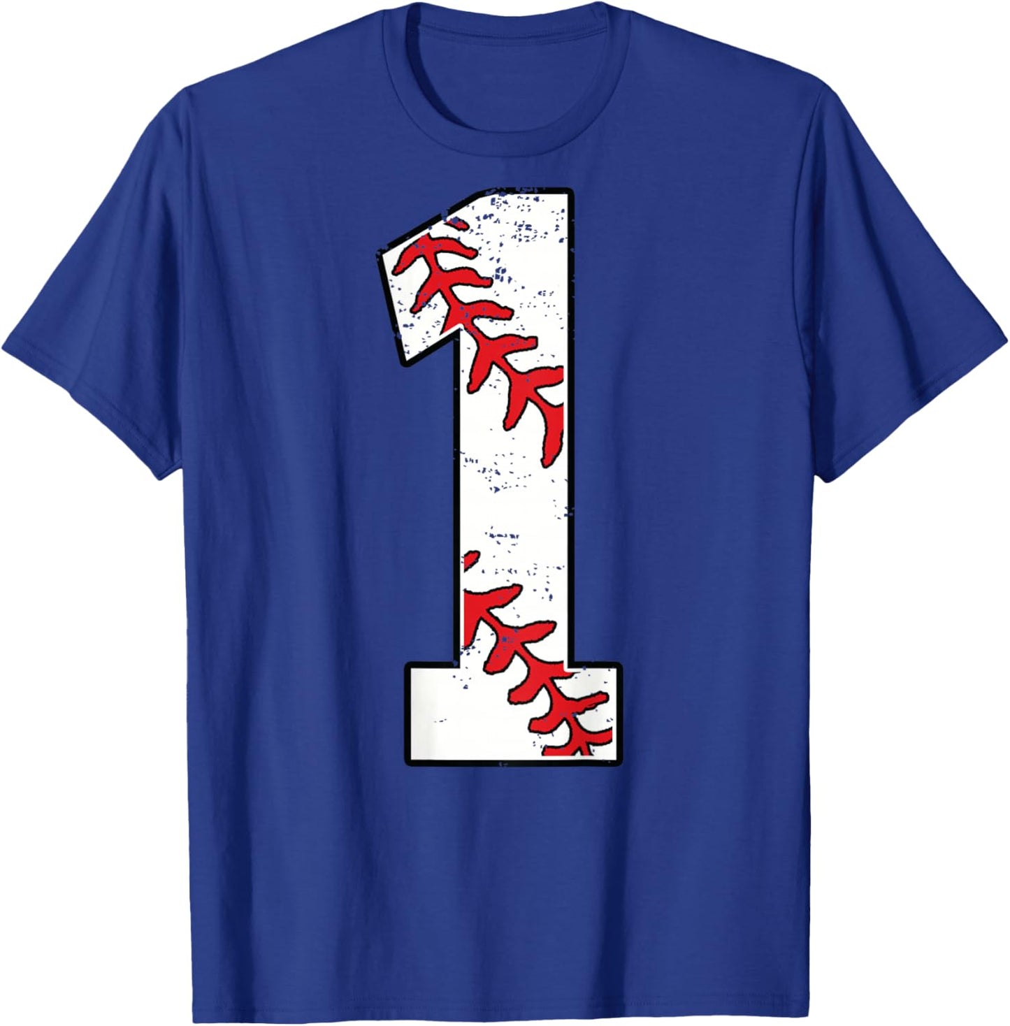 Number #1 Baseball Jersey Number 1 Print On Back T-Shirt - T-Shirt | Royal