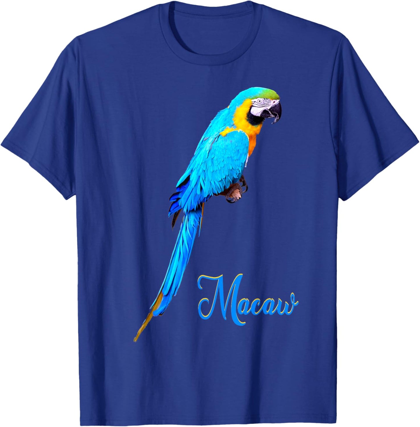 Blue and Gold Macaw Parrot Bird Photo T-Shirt - T-Shirt | Royal