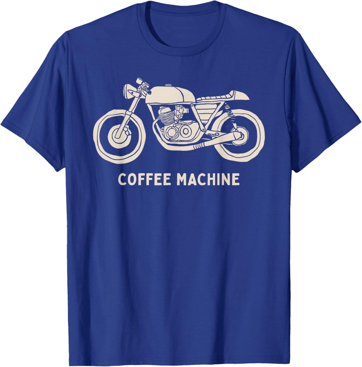Cafe Racer Hand Drawn Motorcycle Design T-Shirt - T-Shirt | Royal