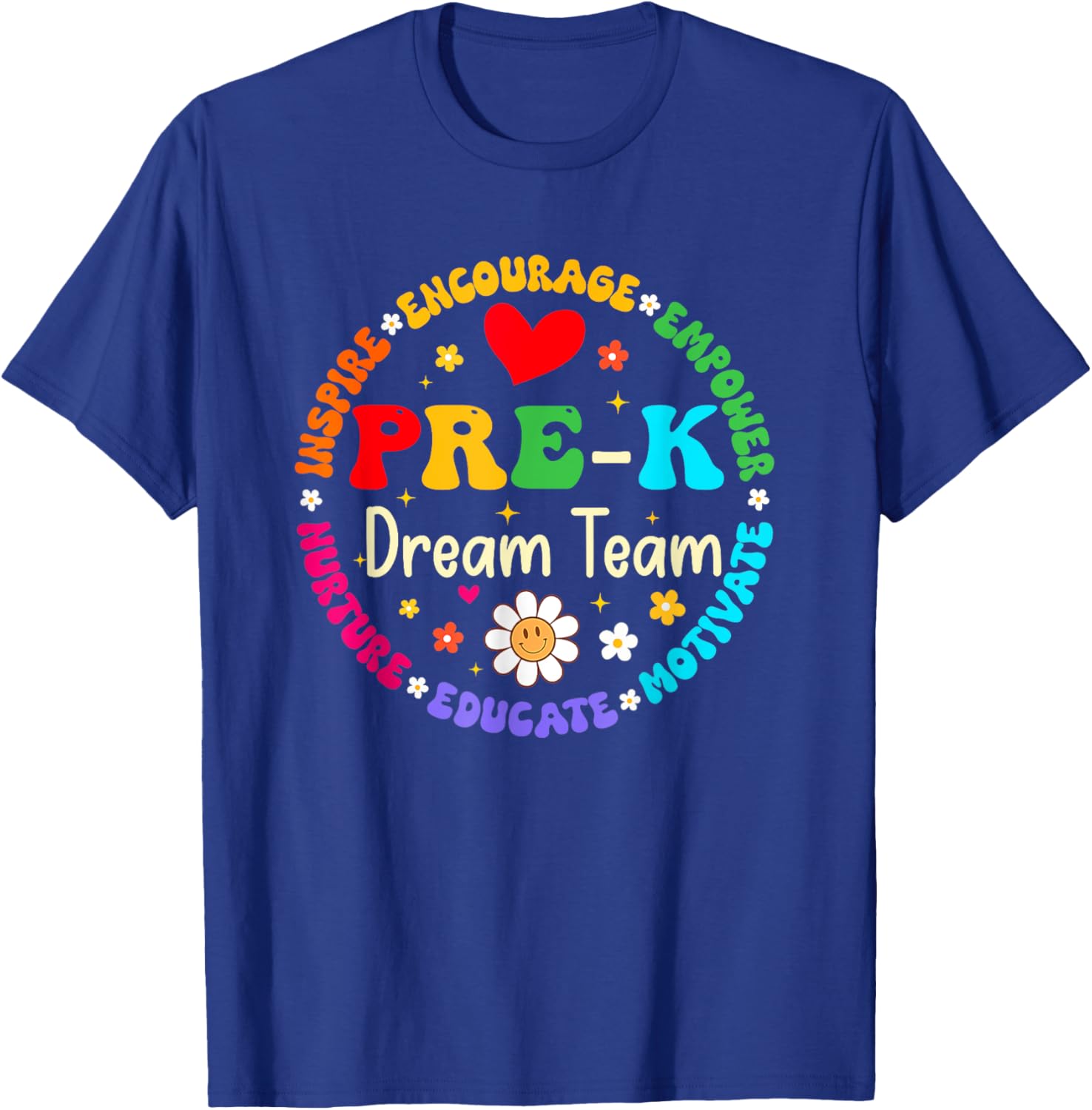 Back To School Pre K Dream Team Tour Teacher Students Kids T-Shirt - T-Shirt | Royal