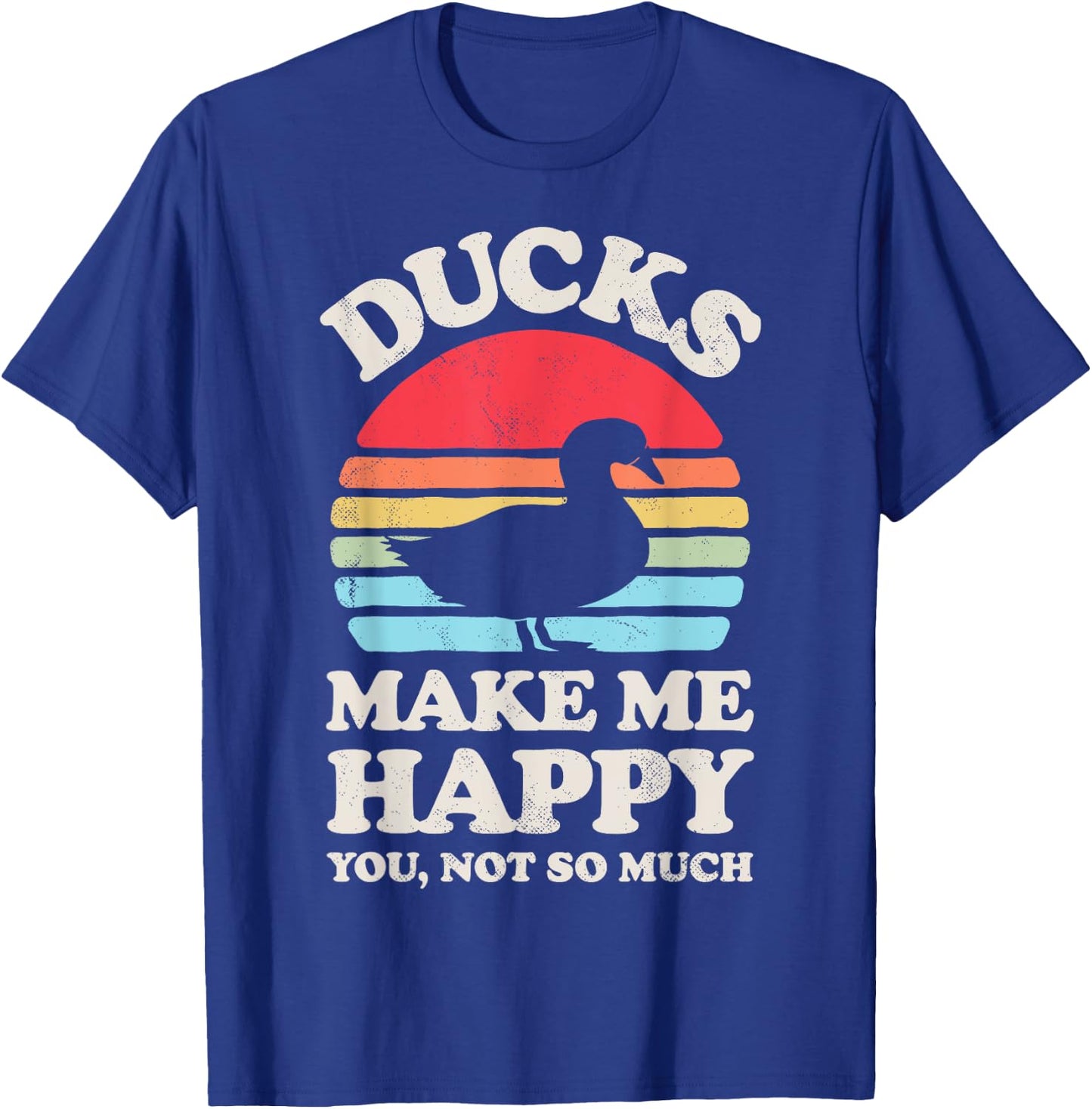 Ducks Make Me Happy Funny Duck Lover Farmer Farm Retro Men T-Shirt - T-Shirt | Royal