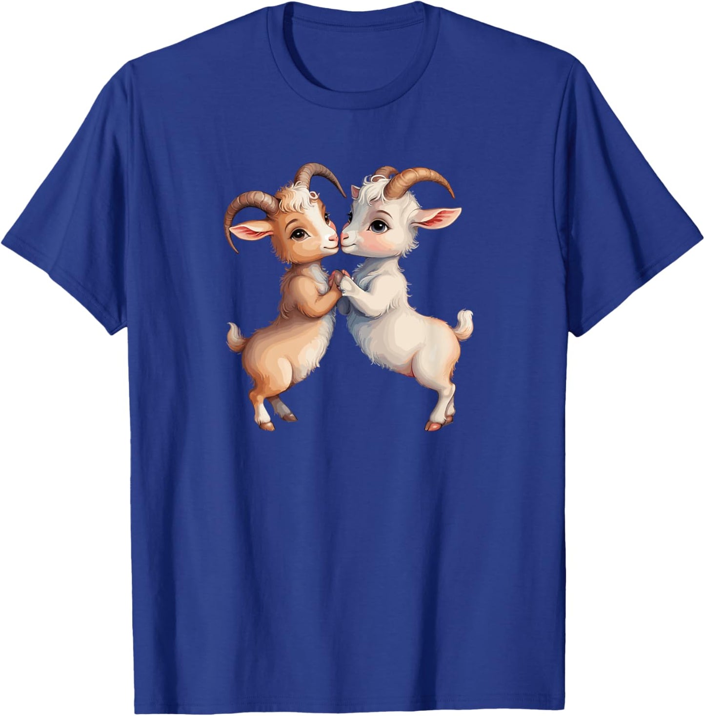 Goats Lovers Couple Kissing Cute Heart Valentine's Day T-Shirt - T-Shirt | Royal