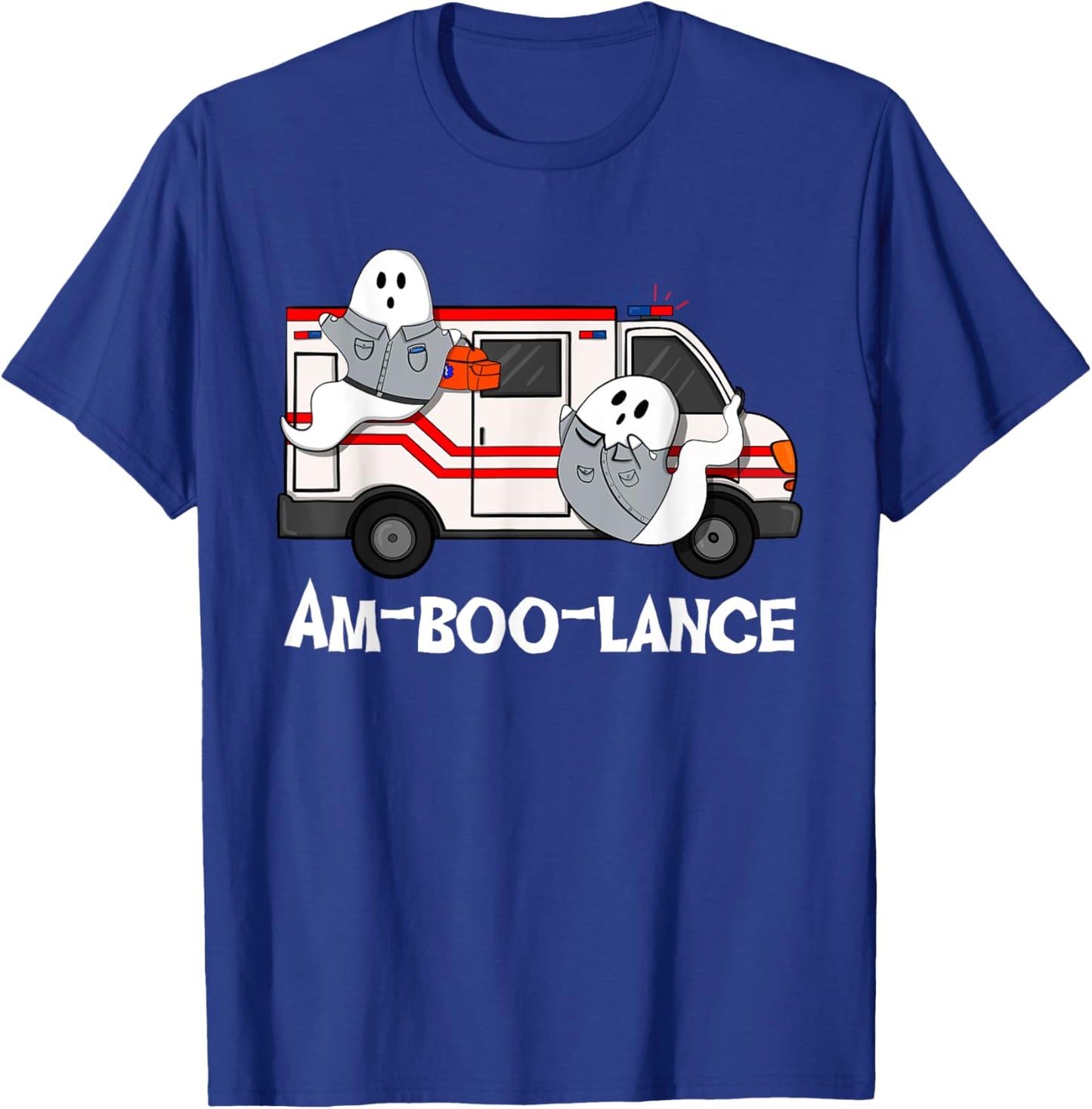 Amboolance EMT Paramedic EMS Ambulance Ghost Halloween T-Shirt - T-Shirt | Royal