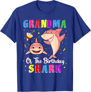 Grandma Of The Shark Birthday Family Birthday Granddaughter T-Shirt - T-Shirt | Royal