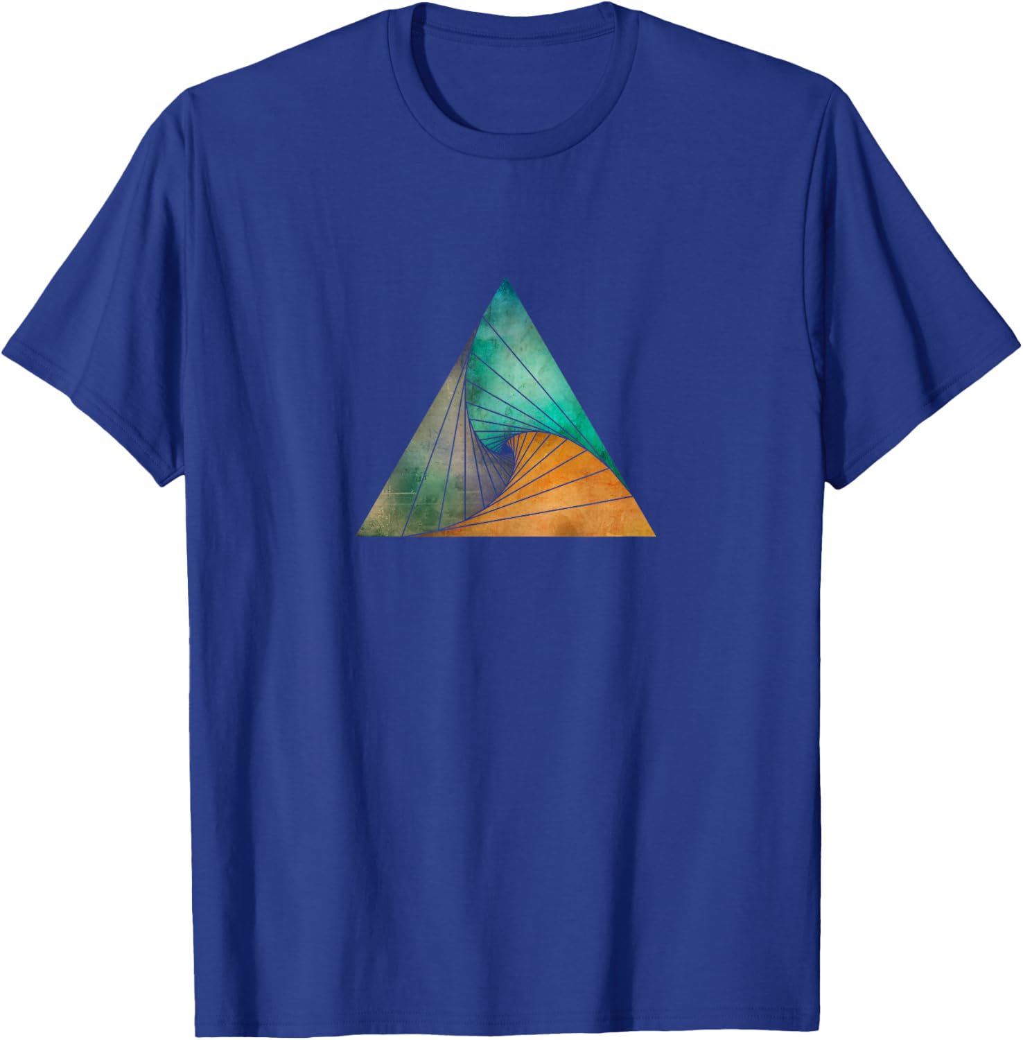 Geometric Swirling Triangle - Abstract Geometry T-Shirt - T-Shirt | Royal