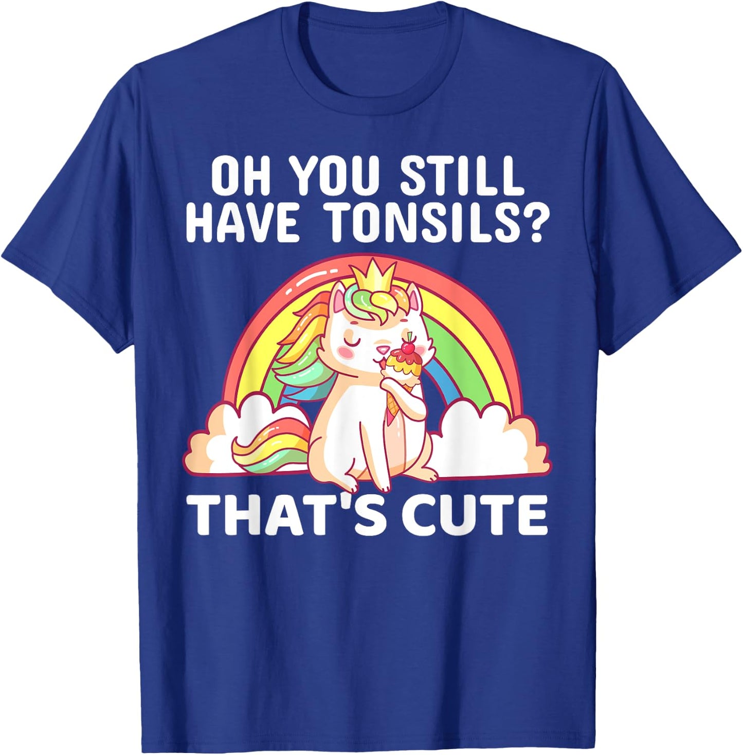 Funny Tonsil Removal Surgery Recovery Gift Tonsillectomy Cat T-Shirt - T-Shirt | Royal