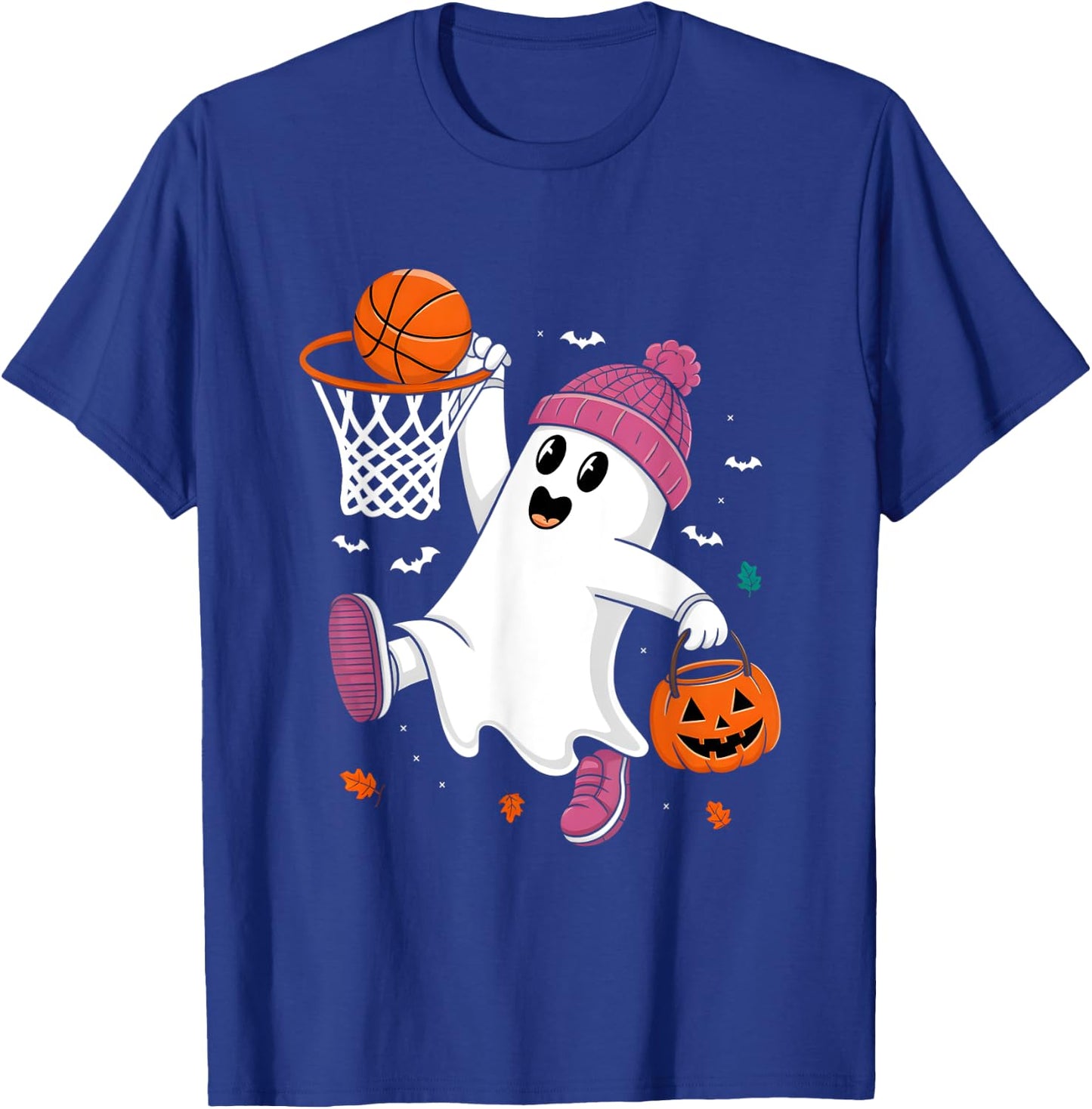 Funny Halloween Ghost Dunking Basketball Costume Boys Kids T-Shirt - T-Shirt | Royal
