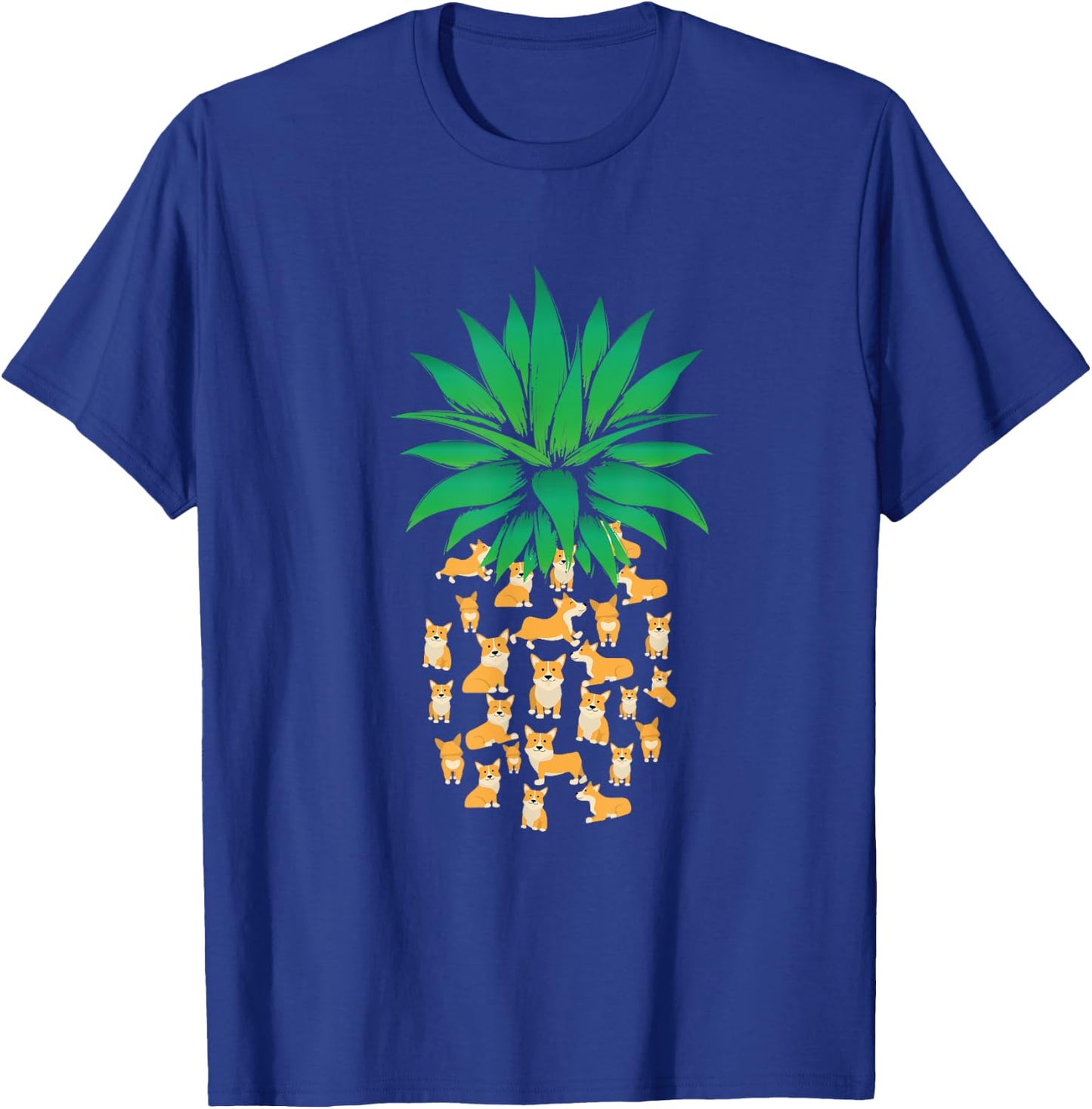Novelty Summer Tropical Pineapples Fruit Pet Mom Funny Pembroke Welsh Corgi Dogs Pineapple Men Women Cute Dog T-Shirt - T-Shirt | Royal