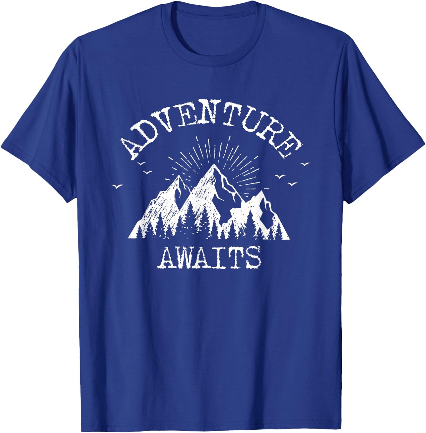Trendy Adventure Awaits Travel Camping Vintage T-Shirt - T-Shirt | Royal