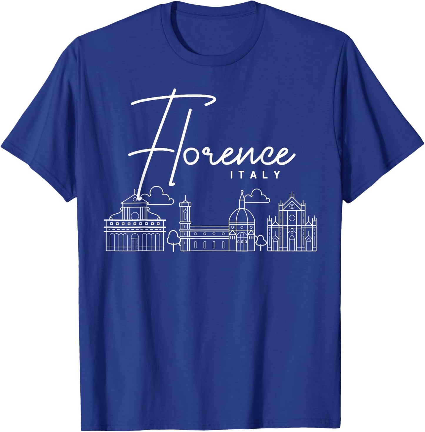 Florence Italy City Skyline Map Travel T-Shirt - T-Shirt | Royal