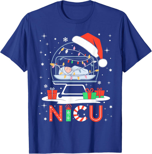 Neonatal Intensive Care Unit Xmas Funny Nicu Nurse Christmas T-Shirt - T-Shirt | Royal