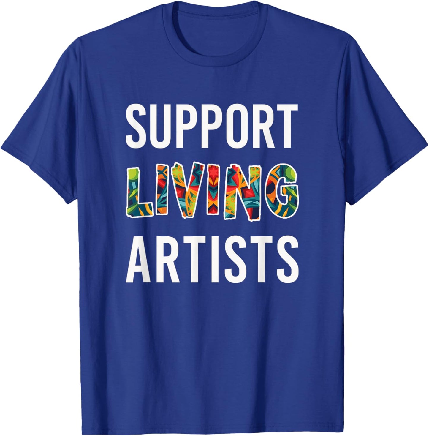 Support Living Artists - Geometric Mandala Art T-Shirt - T-Shirt | Royal