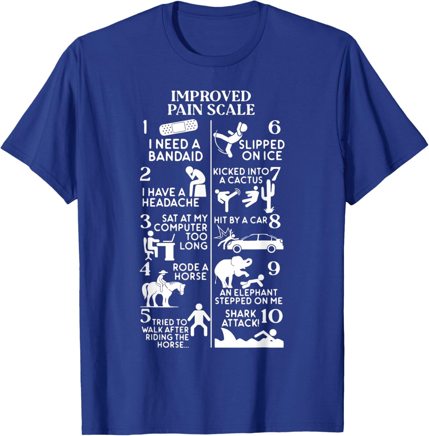 Medical Office Improved Pain Scale PT Therapist Rehab T-Shirt - T-Shirt | Royal