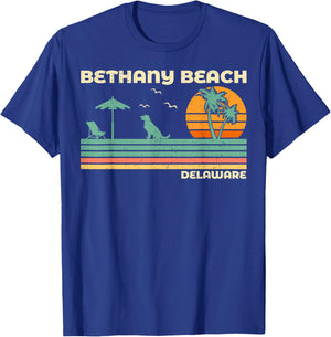 Vintage Retro Family Vacation Delaware Bethany Beach Women Girls Kids T-Shirt - T-Shirt | Royal