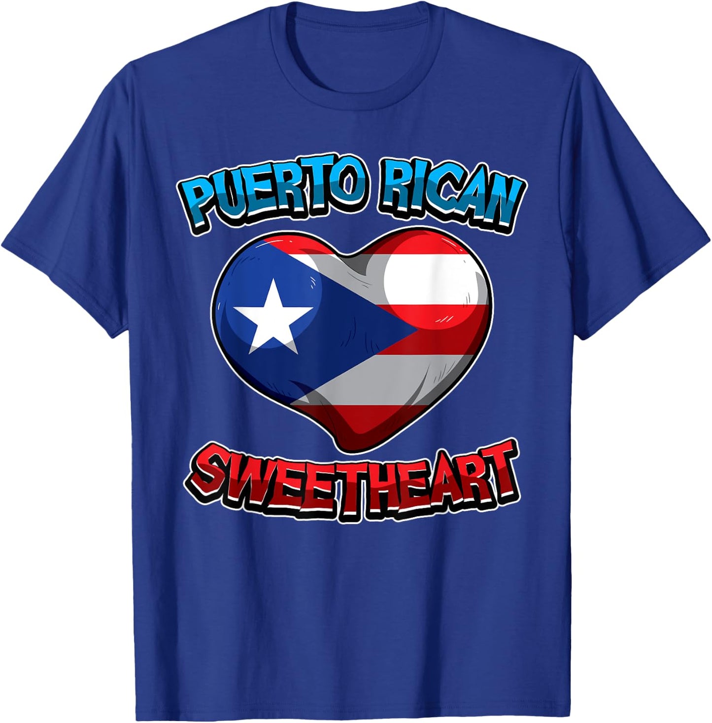 Puerto Rican Sweetheart - Puerto Rico Flag - Heart Love T-Shirt - T-Shirt | Royal