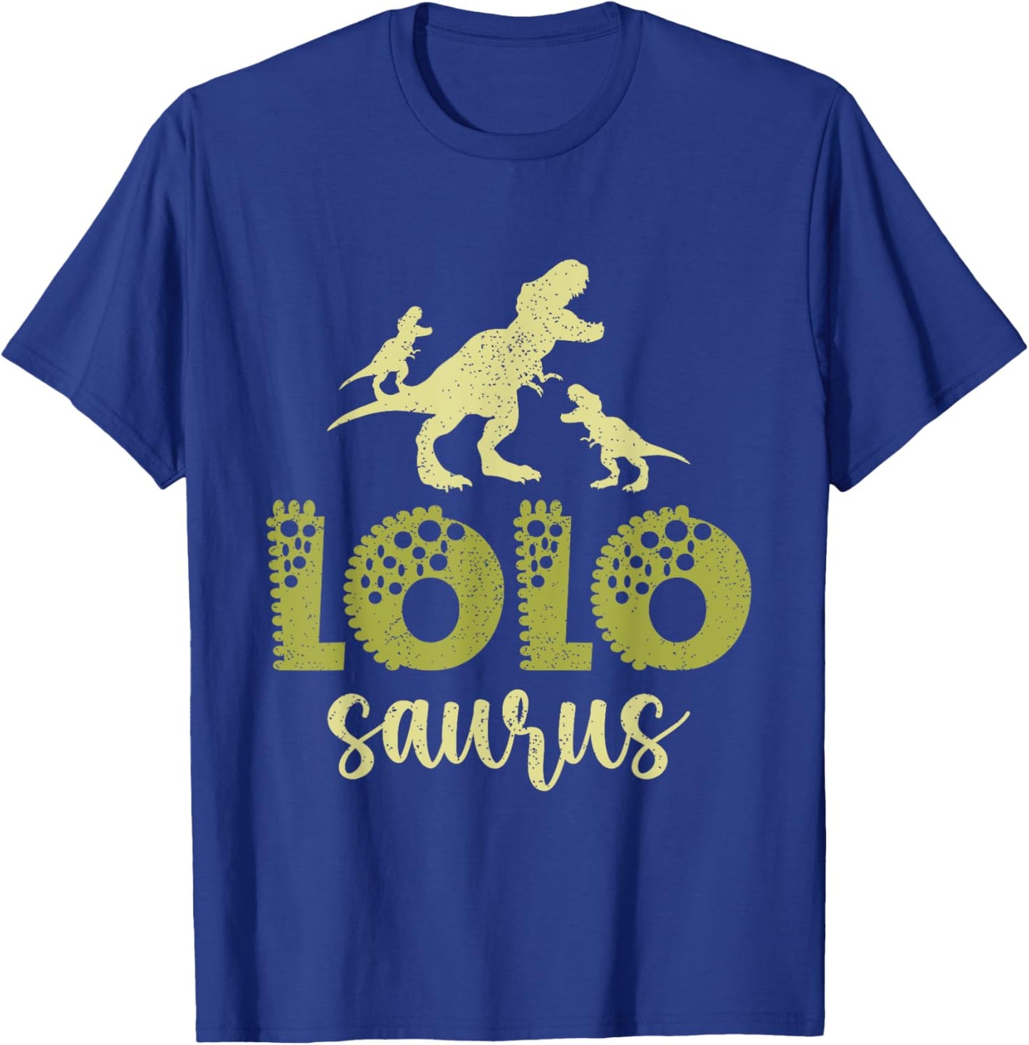Vintage Lolosaurus Fathers day Dad Papa Grandpa Dinosaurs T-Shirt - T-Shirt | Royal