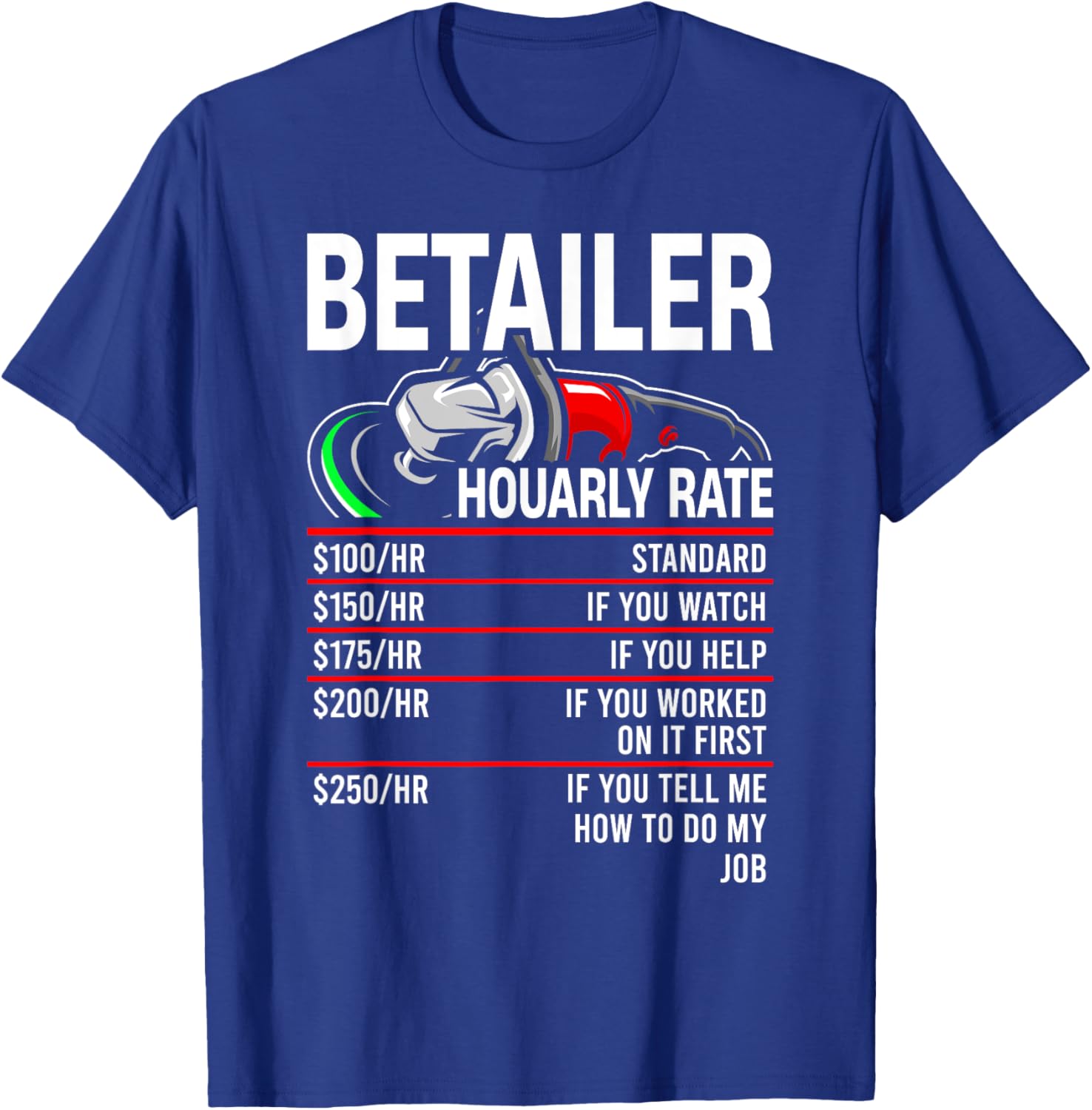 Detailer Hourly Rate Auto Detailer for Car Detailing T-Shirt - T-Shirt | Royal