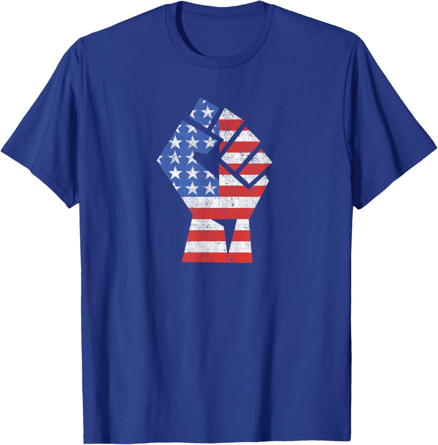 USA Flag Fist Stars and Stripes Patriotic Protest T-Shirt - T-Shirt | Royal