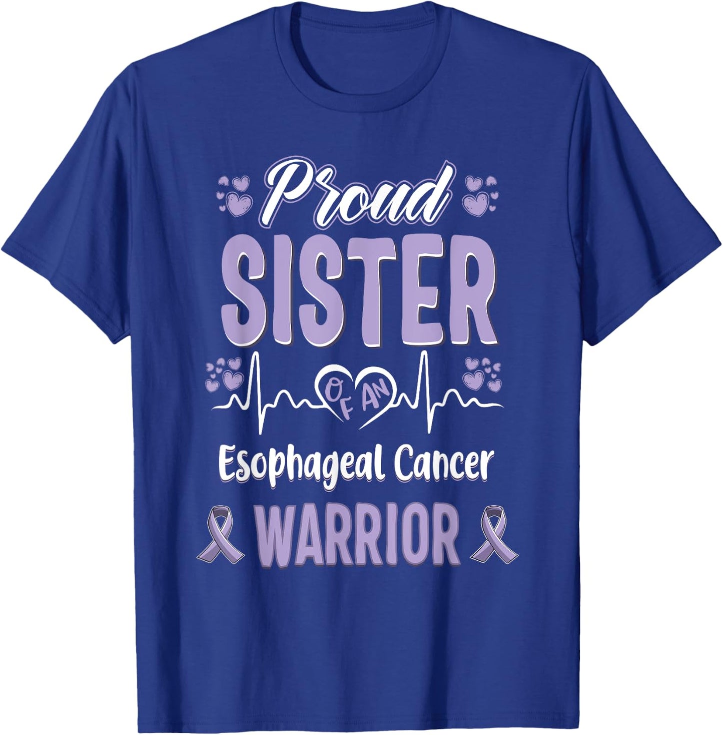 proud Sister Esophageal cancer warrior awareness ribbon T-Shirt - T-Shirt | Royal