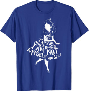Disney Alice in Wonderland I Can't Explain Myself Text Fill Small T-Shirt - T-Shirt | Royal