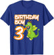 Kids 3 Year Old Dragon Birthday Boy Themed Party 3rd Gift T-Shirt - T-Shirt | Royal