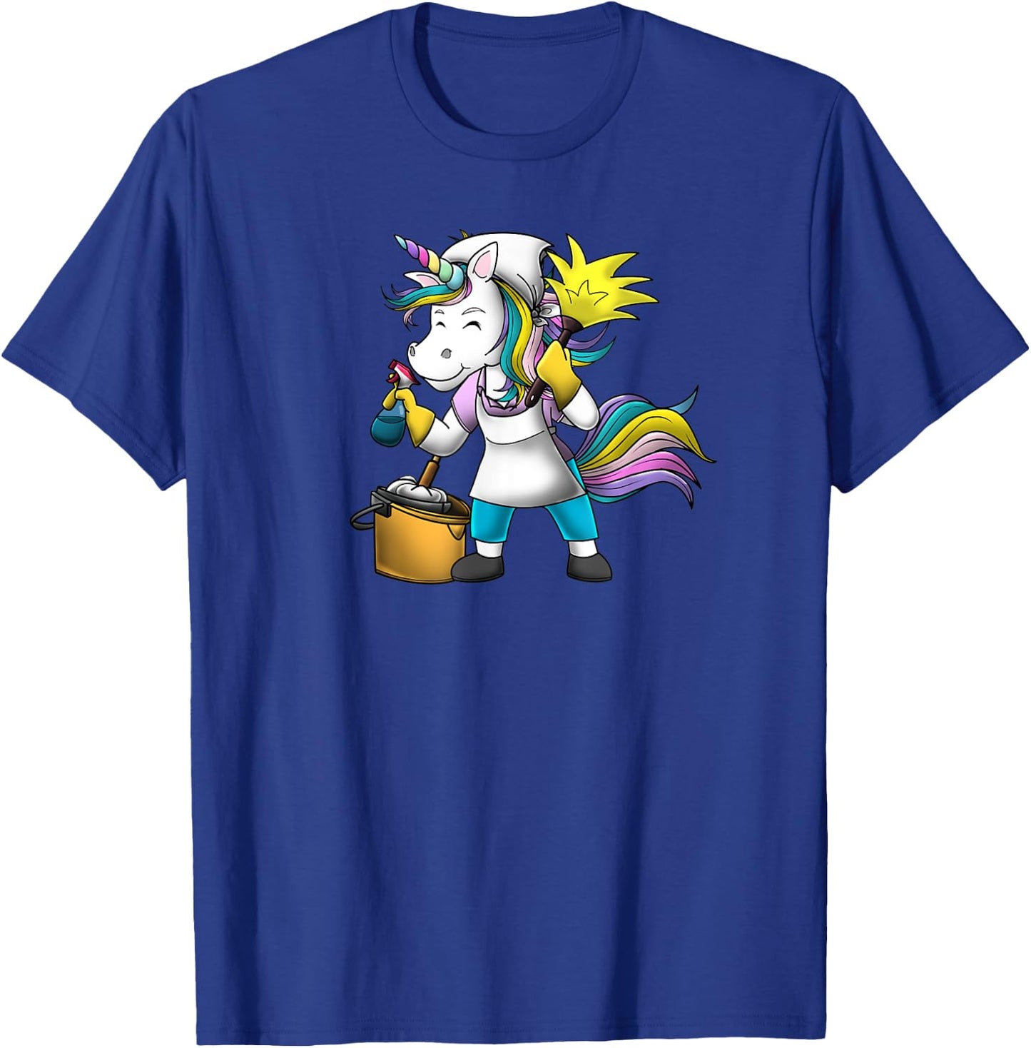 Unicorn Girl Funny Cleaning Lady Housekeeper Maid Service T-Shirt - T-Shirt | Royal