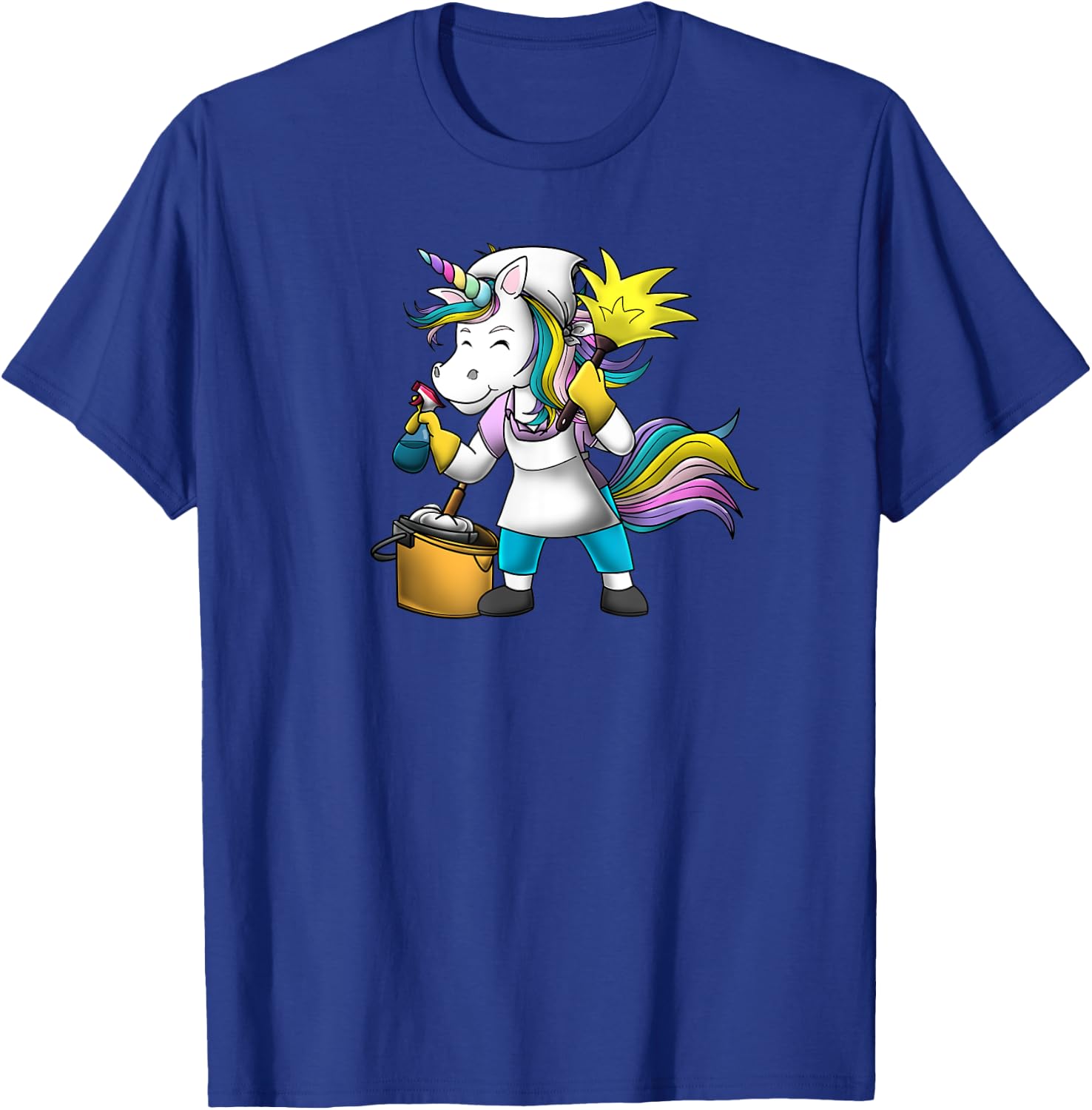 Unicorn Girl Funny Cleaning Lady Housekeeper Maid Service T-Shirt - T-Shirt | Royal