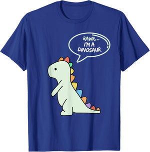 Rawr I'm a Dinosaur Fun and Cute I am a Dinosaur Dino T-Shirt - T-Shirt | Royal