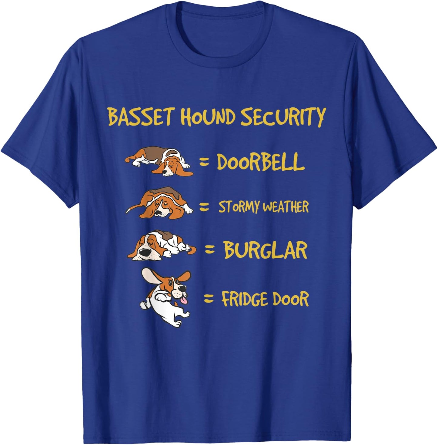 Basset Hound Security Gifts Funny Costume Clothing Small T-Shirt - T-Shirt | Royal