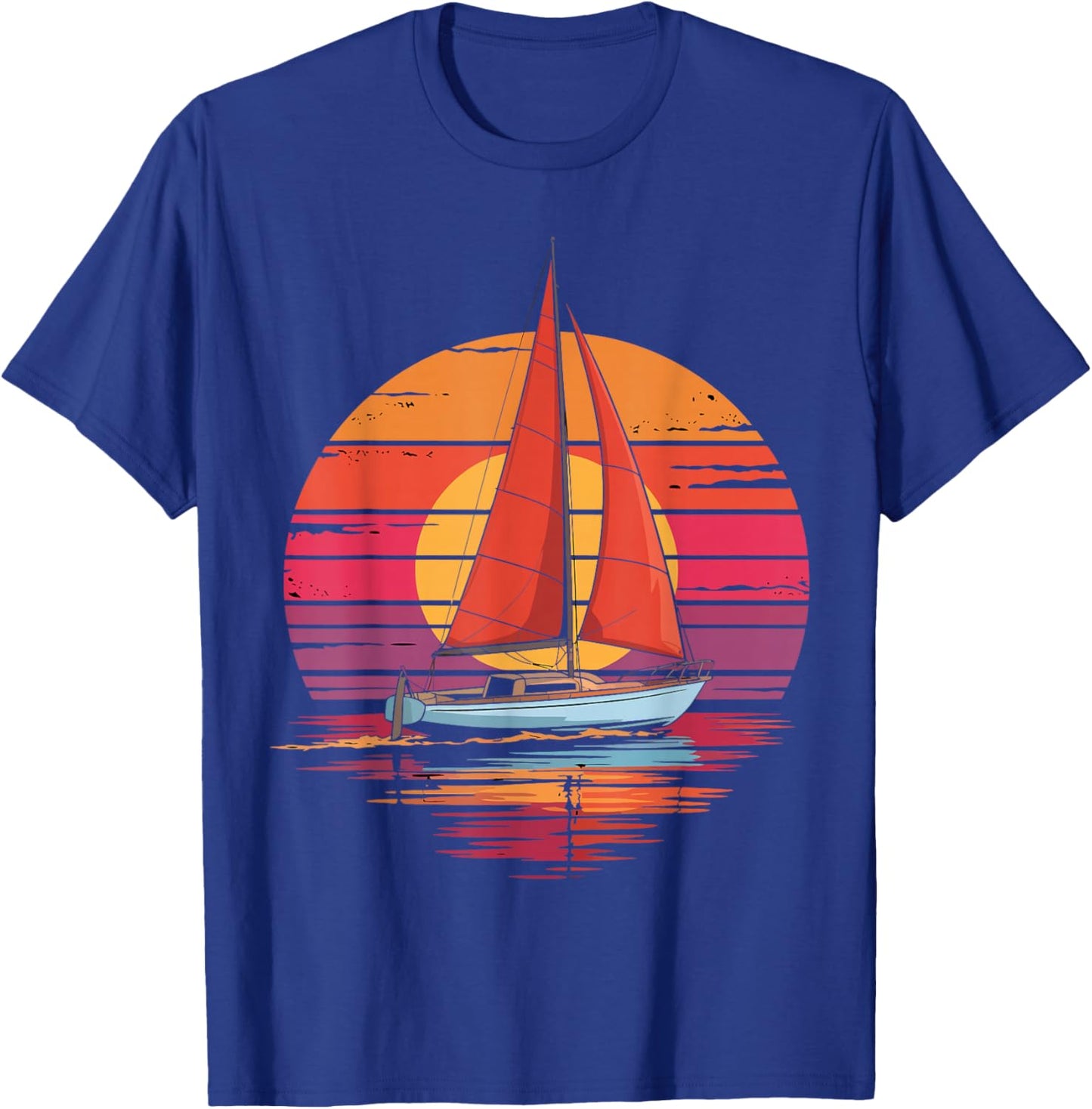 Retro Sailboat Ocean Sailing Lover Nautical Gifts Men Women T-Shirt - T-Shirt | Royal