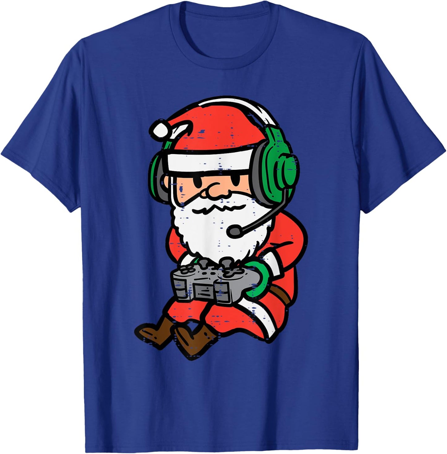 Christmas Gamer Santa Xmas Gaming Men Boys Kids Youth Teen T-Shirt - T-Shirt | Royal
