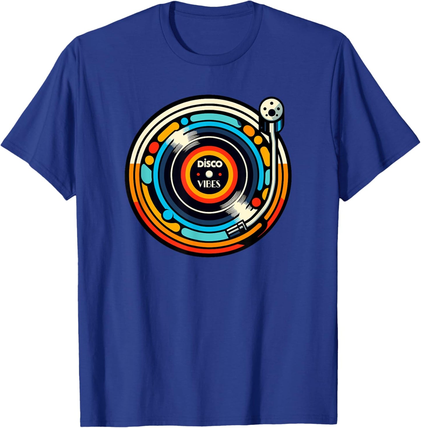 Retro Disco Vibes Turntable Enthusiast T-Shirt - T-Shirt | Royal