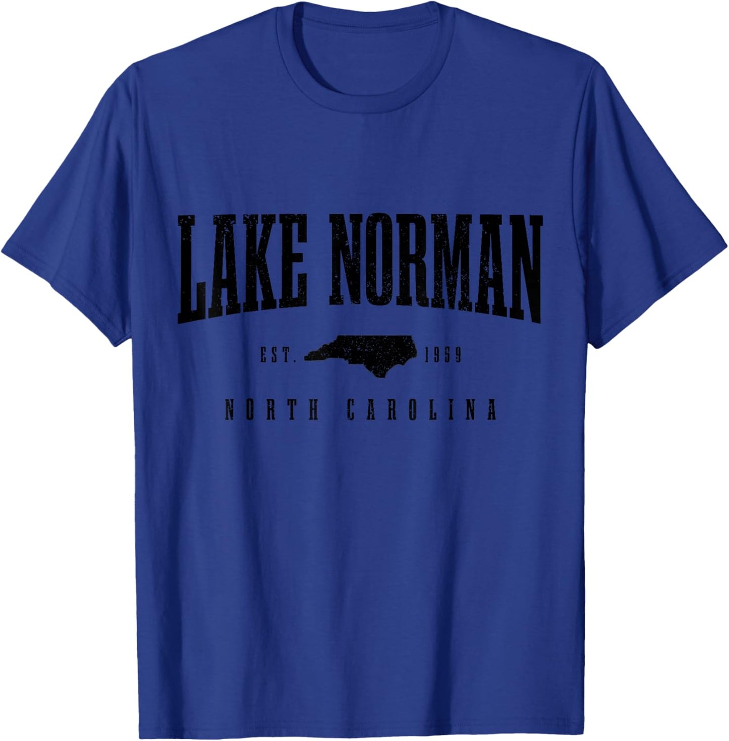 Lake Norman North Carolina Vintage Pride State Map Souvenir T-Shirt - T-Shirt | Royal