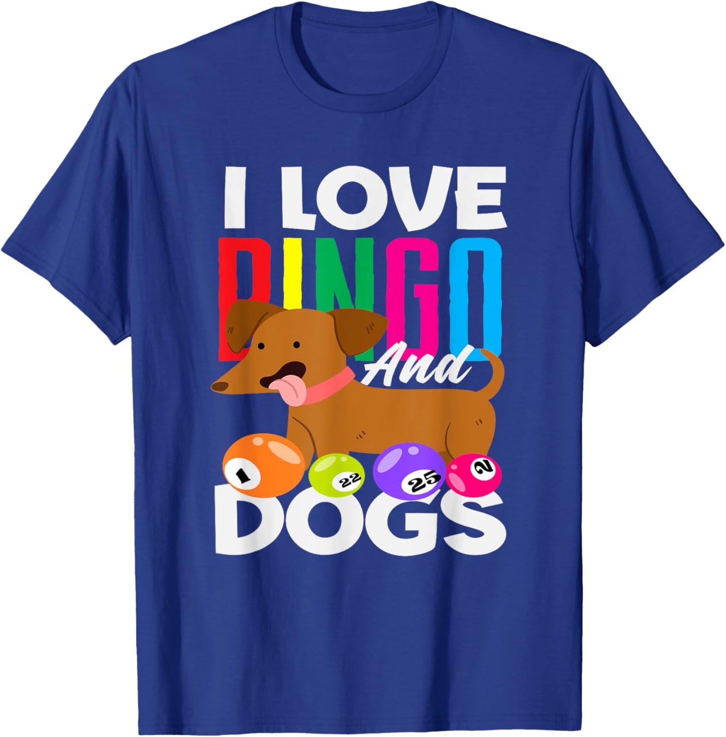 I Love Bingo And Dogs Fun Dog Lovers Bingo T-Shirt - T-Shirt | Royal