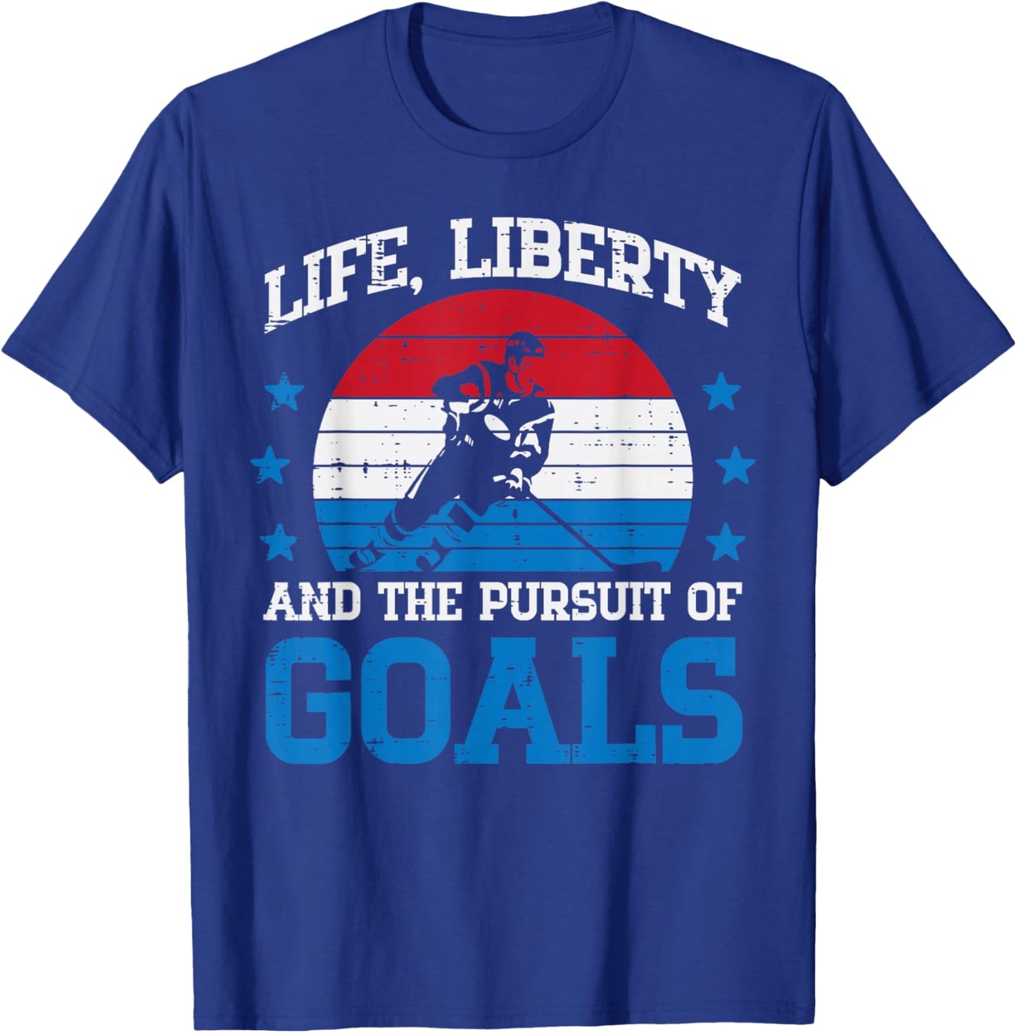 4th July Ice Hockey Life Liberty Goals Patriot Men Boys Kids T-Shirt - T-Shirt | Royal