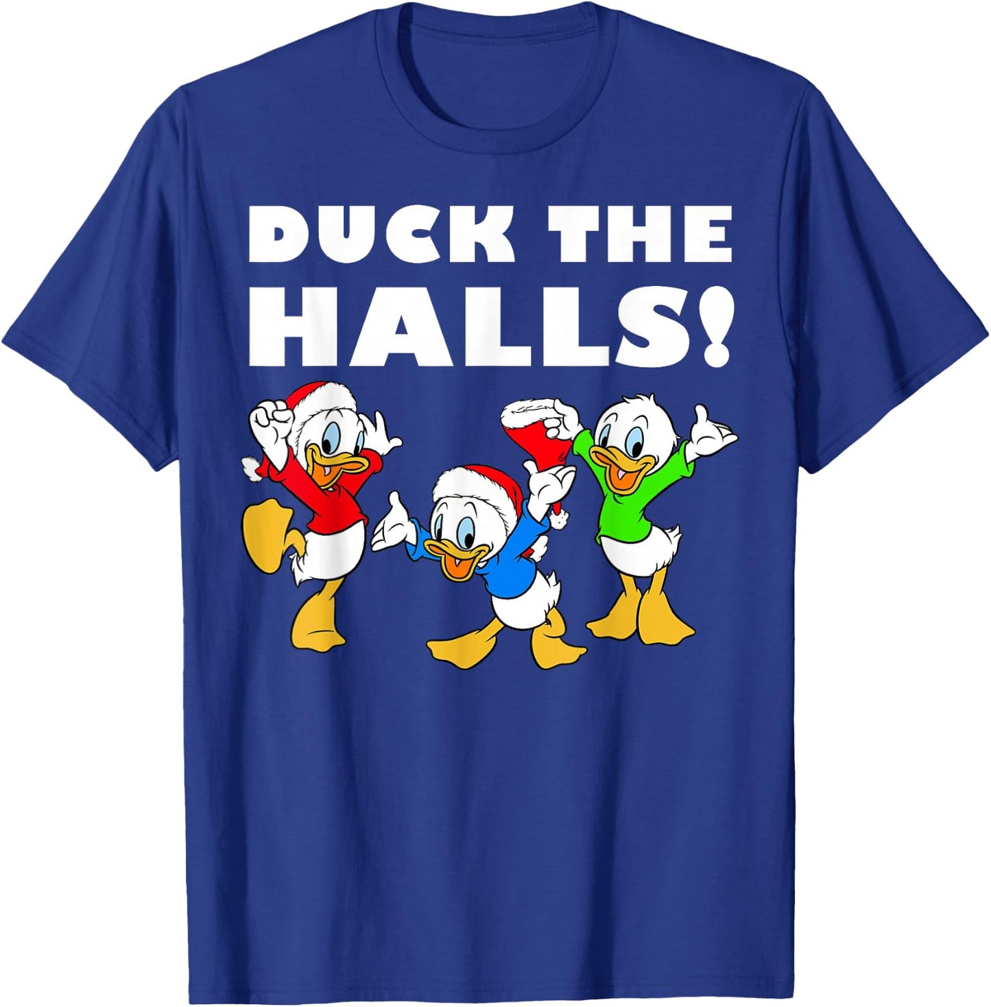 Disney Huey Dewey and Louie Duck The Halls Christmas T-Shirt - T-Shirt | Royal