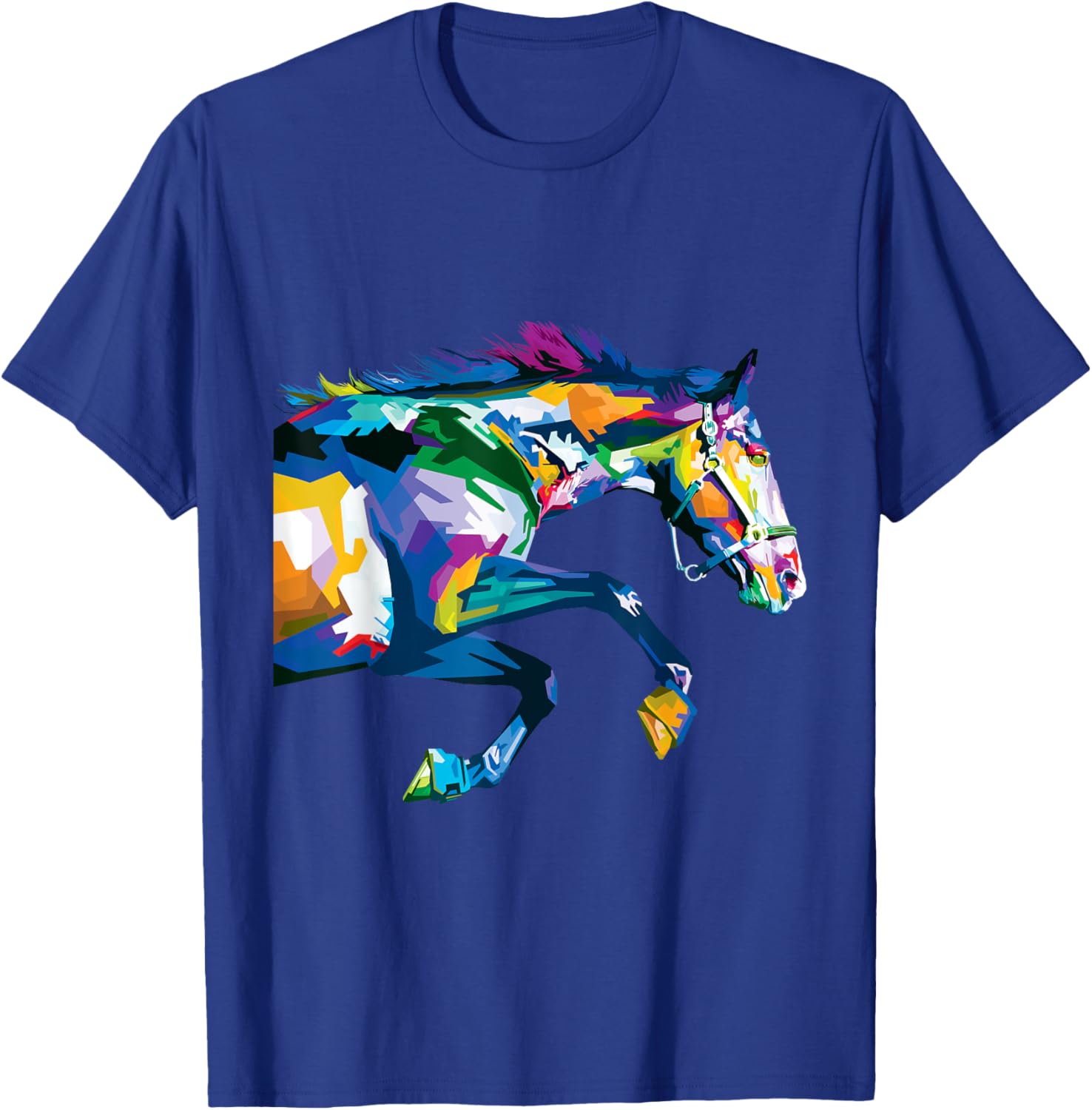 Colourful Horse Cute Geometric Horses Pop Art Style Gift T-Shirt - T-Shirt | Royal