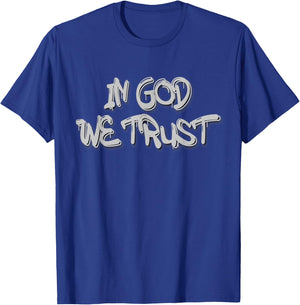 Graffiti in God We Trust Modern Street Art Print T-Shirt - T-Shirt | Royal