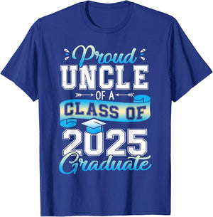 Proud Uncle of a Class of 2025 Graduate Funny Senior 2025 T-Shirt - T-Shirt | Royal