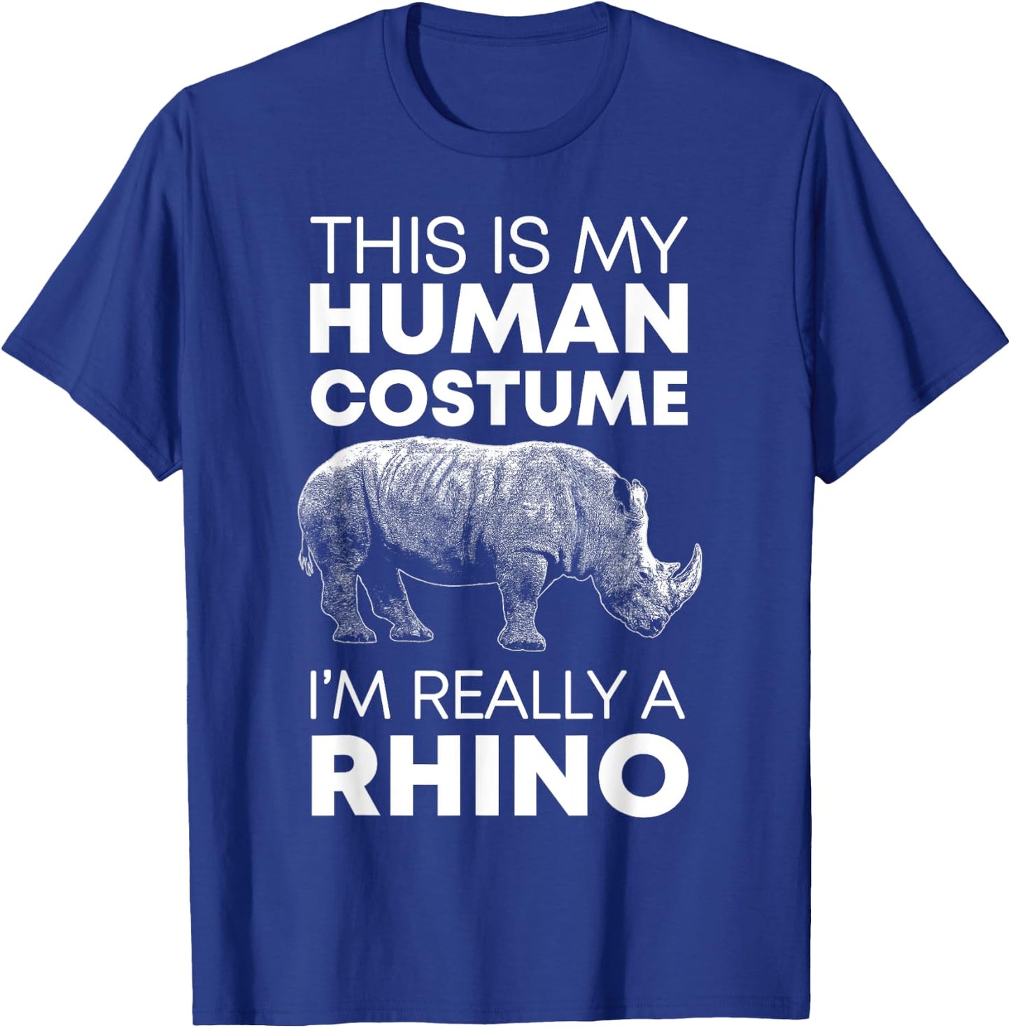 Funny Human Costume Rhino Vintage Rhinoceros Love T-Shirt - T-Shirt | Royal