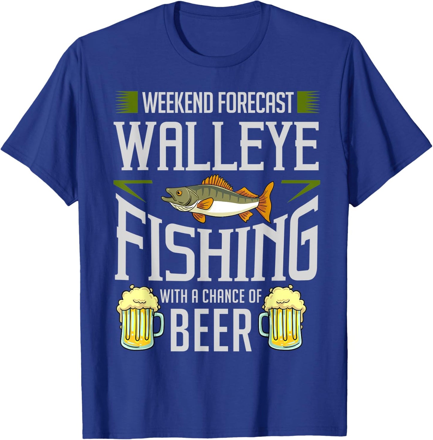 Walleye Lure Fishing Walleye Fish Beer T-Shirt - T-Shirt | Royal
