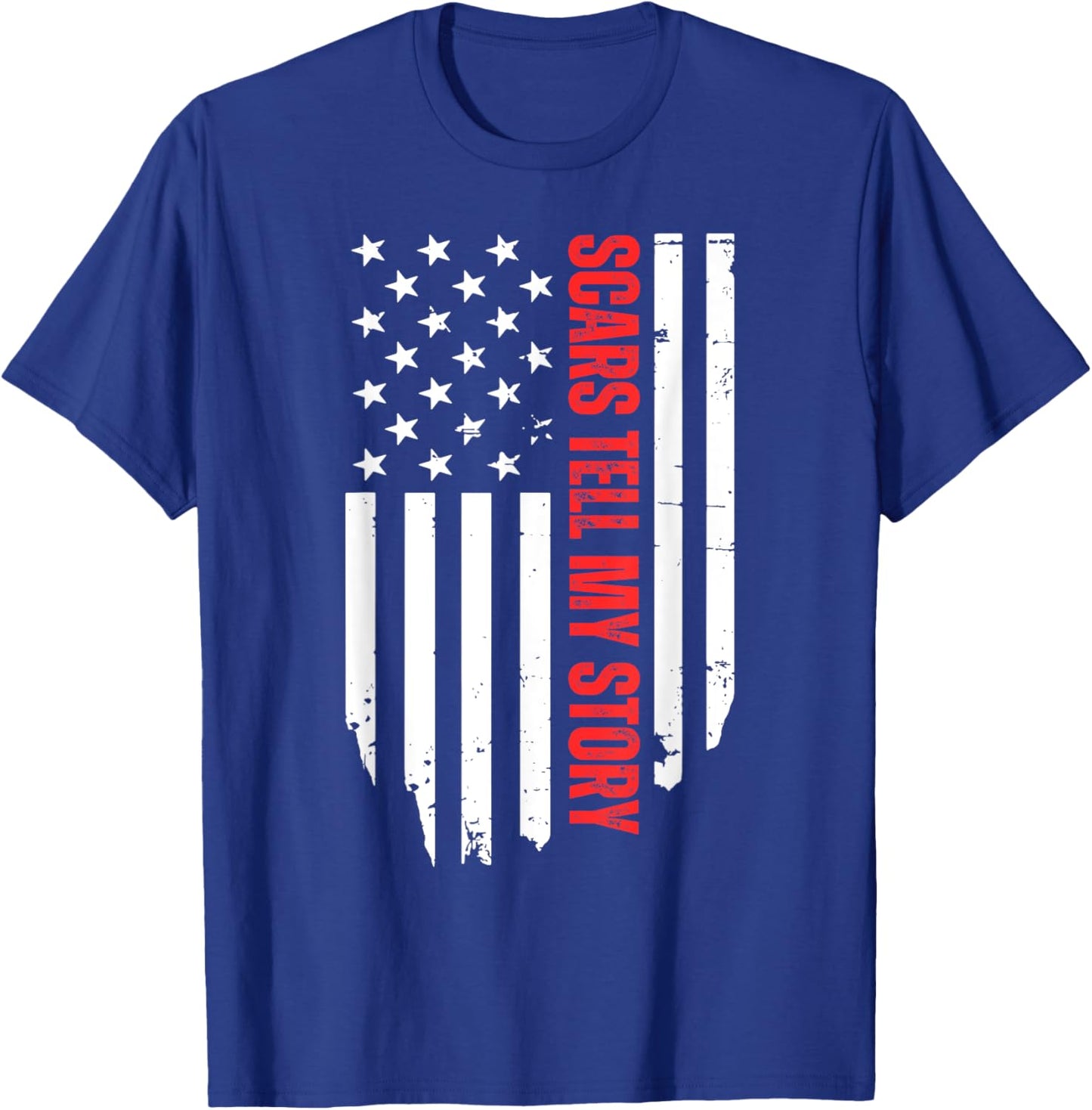 Burn Survivor United States Flag Scars and Stripes T-Shirt - T-Shirt | Royal
