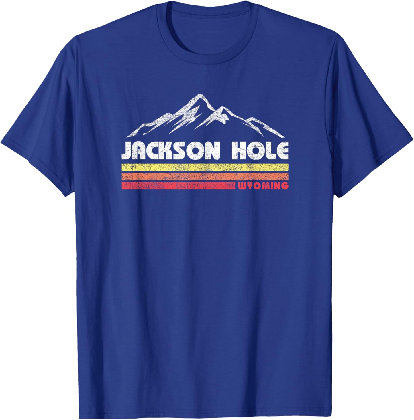 Vintage Jackson Hole Wyoming Mountain Retro T-Shirt - T-Shirt | Royal