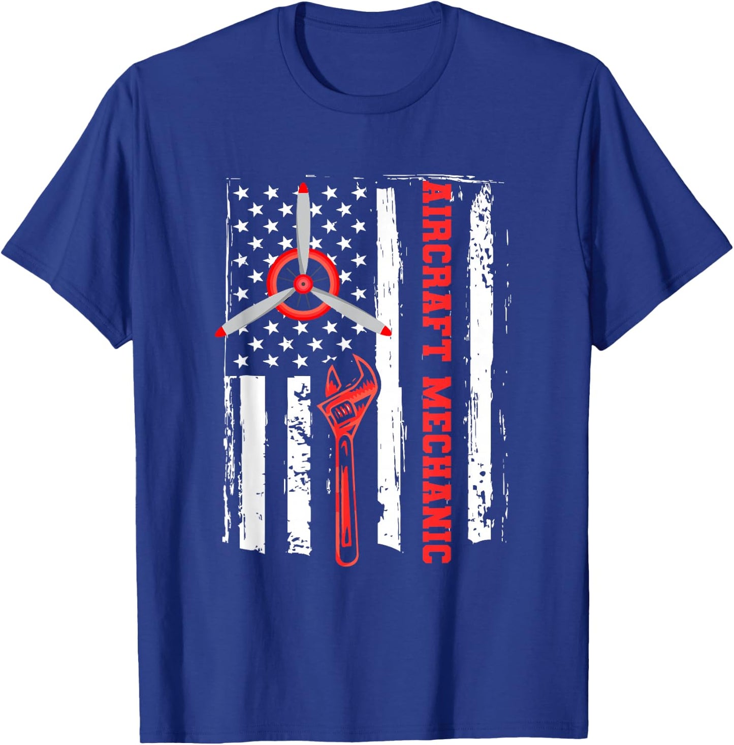 Aircraft Mechanic Us Flag Engineer - Aircraft Mechanic T-Shirt - T-Shirt | Royal