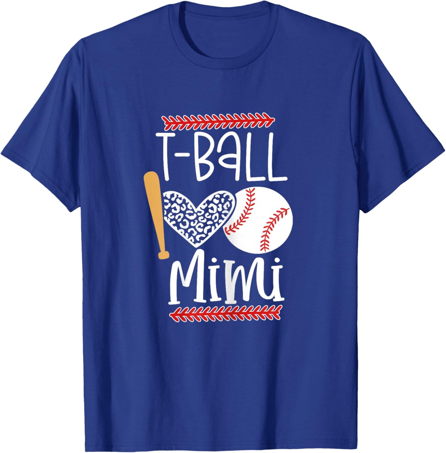 Proud T-Ball Mimi Baseball Grandma Gift Grandsons Game Day T-Shirt - T-Shirt | Royal
