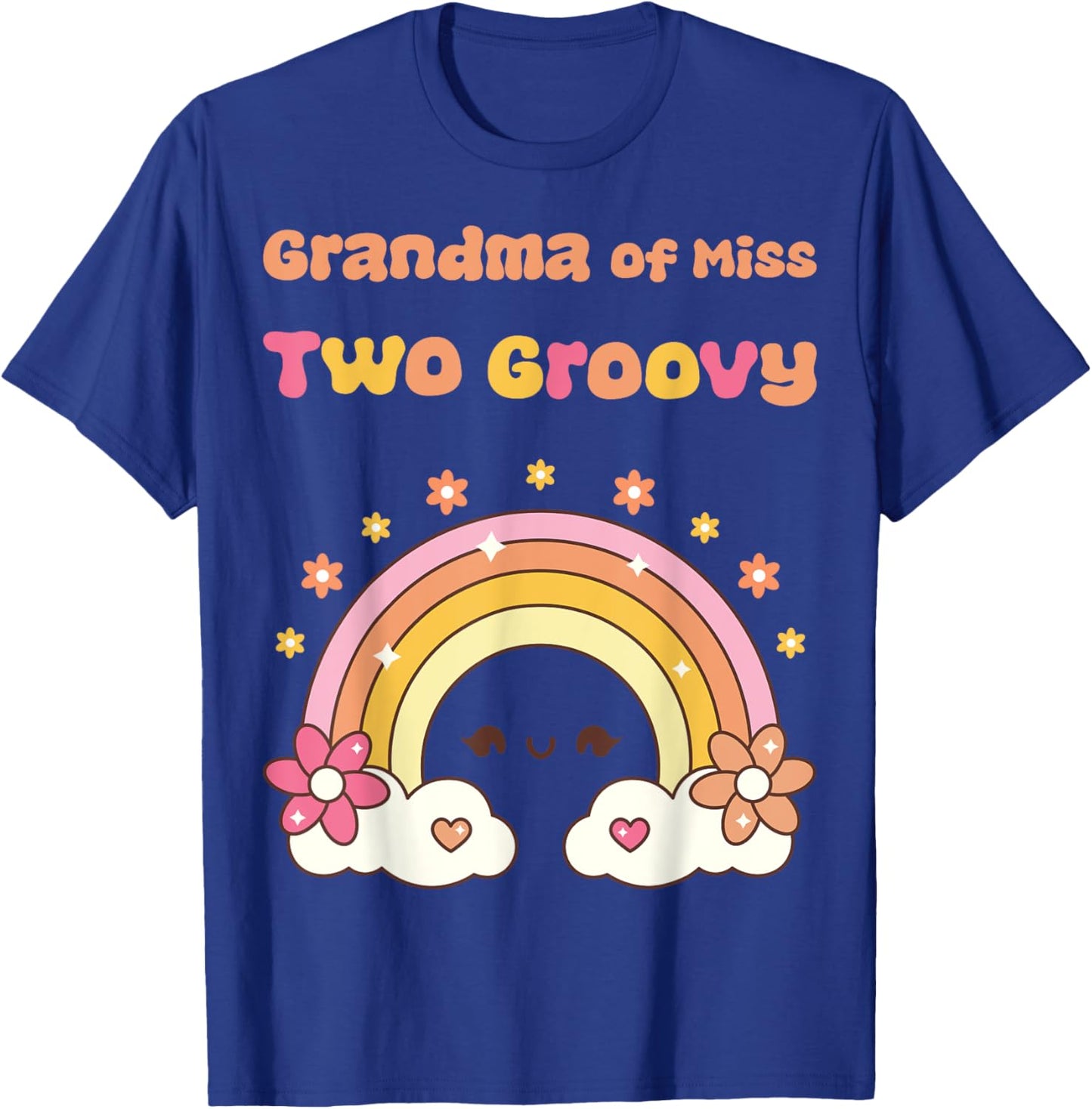 Grandma of Miss Two Groovy Boho Girl 2nd Birthday Outfit T-Shirt - T-Shirt | Royal
