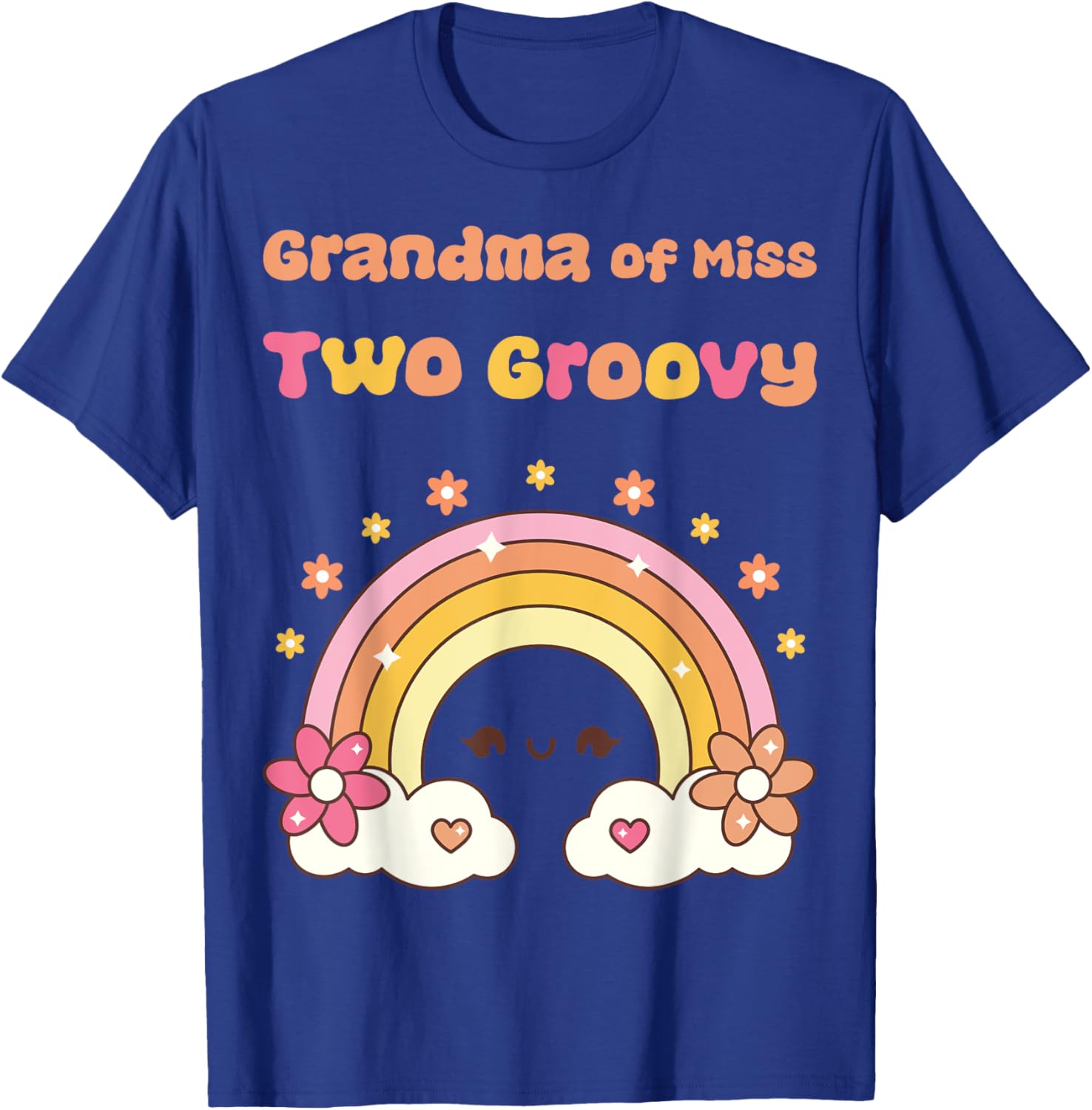 Grandma of Miss Two Groovy Boho Girl 2nd Birthday Outfit T-Shirt - T-Shirt | Royal